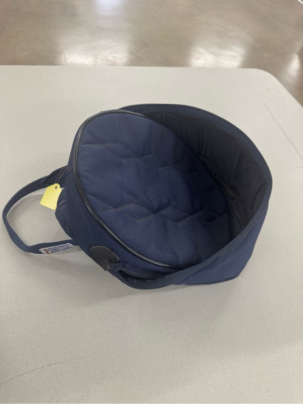 Black Equestrian Hunt Cap with Navy Carry Case - Picture 4 of 4